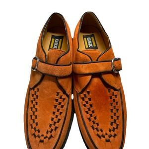 GBX Allegiance Mens Orange Suede Monk Strap Creepers Shoes Size 13M